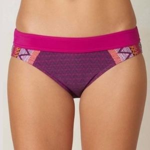 NEW Prana Ramba Bikini Bottom Rich Fuchsia Panama XS Purple Tribal